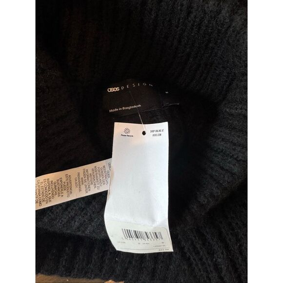 NWT ASOS Design Women’s Black Oversized Chunky Knit Sweater Small - Picture 6 of 6